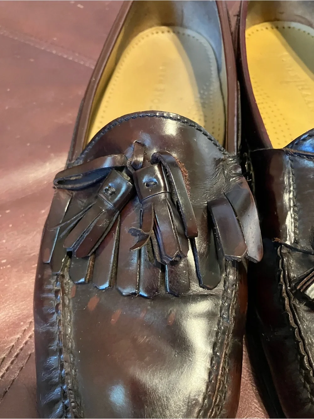 Cole Haan Men’s 9D Burgundy slip on tassel shoes